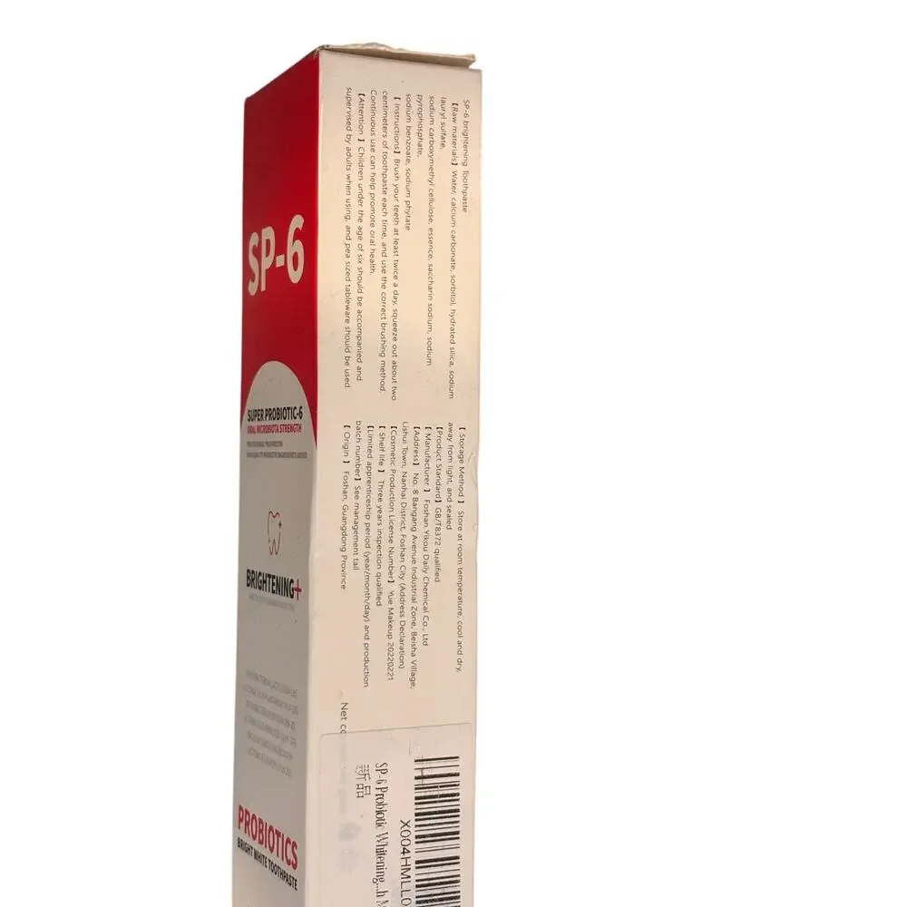 SP-6 Super Probiotic Oral‎ Microbiota Strength Brightening Toothpaste 4.9oz